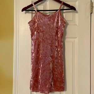 Girl’s adorable, pink crushed velvet dress. Like new!